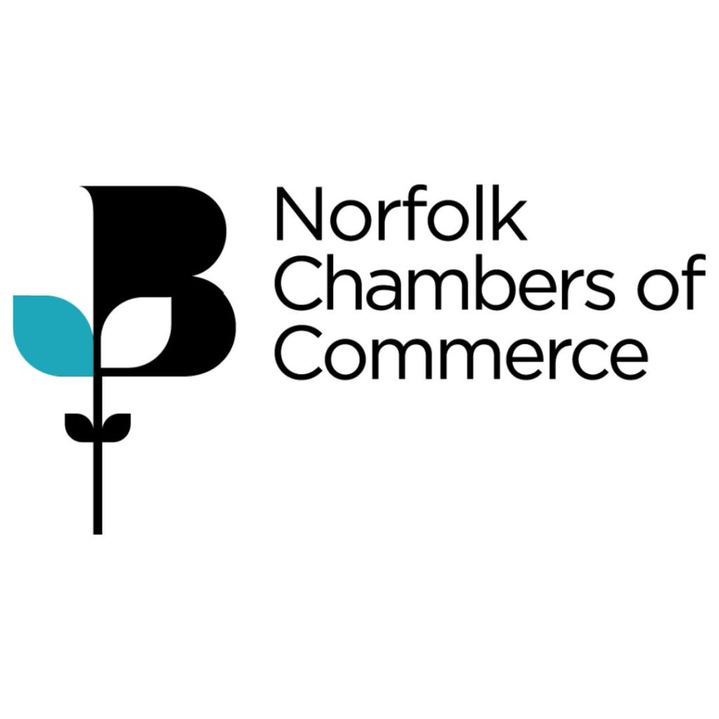 Norfolk Chambers of Commerce logo, highlighting Stampede Press founder Rob Town’s accredited membership (he is also founder for Kickstart Business Growth LTd), reinforcing professional credibility and trusted business expertise for musicians