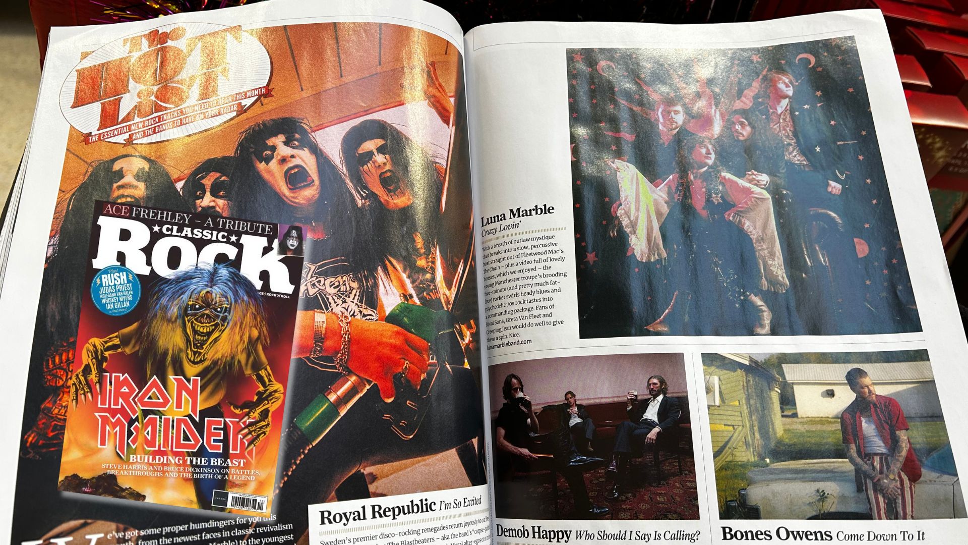 Classic Rock Magazine with Iron Maiden cover featuring Luna Marble High Hopes interview and PR results by Stampede Press.