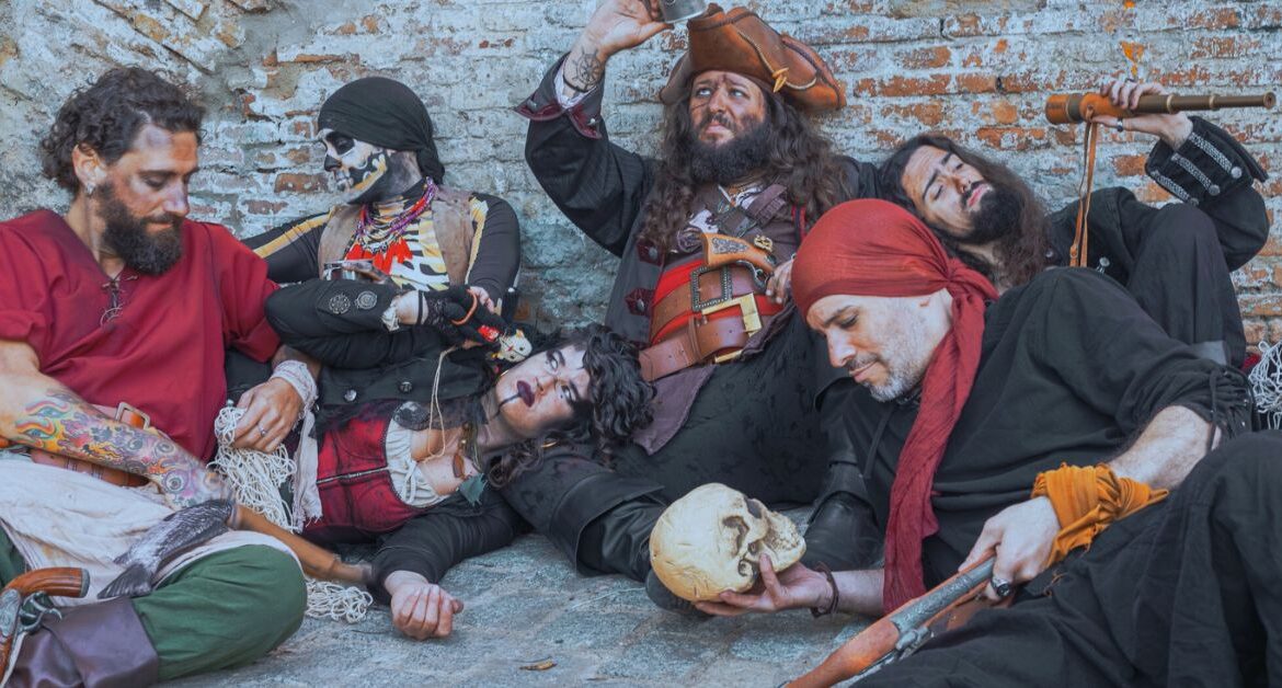 The Groggy Dogs band line-up promoting the album No Grog, No Glory, released 23 April