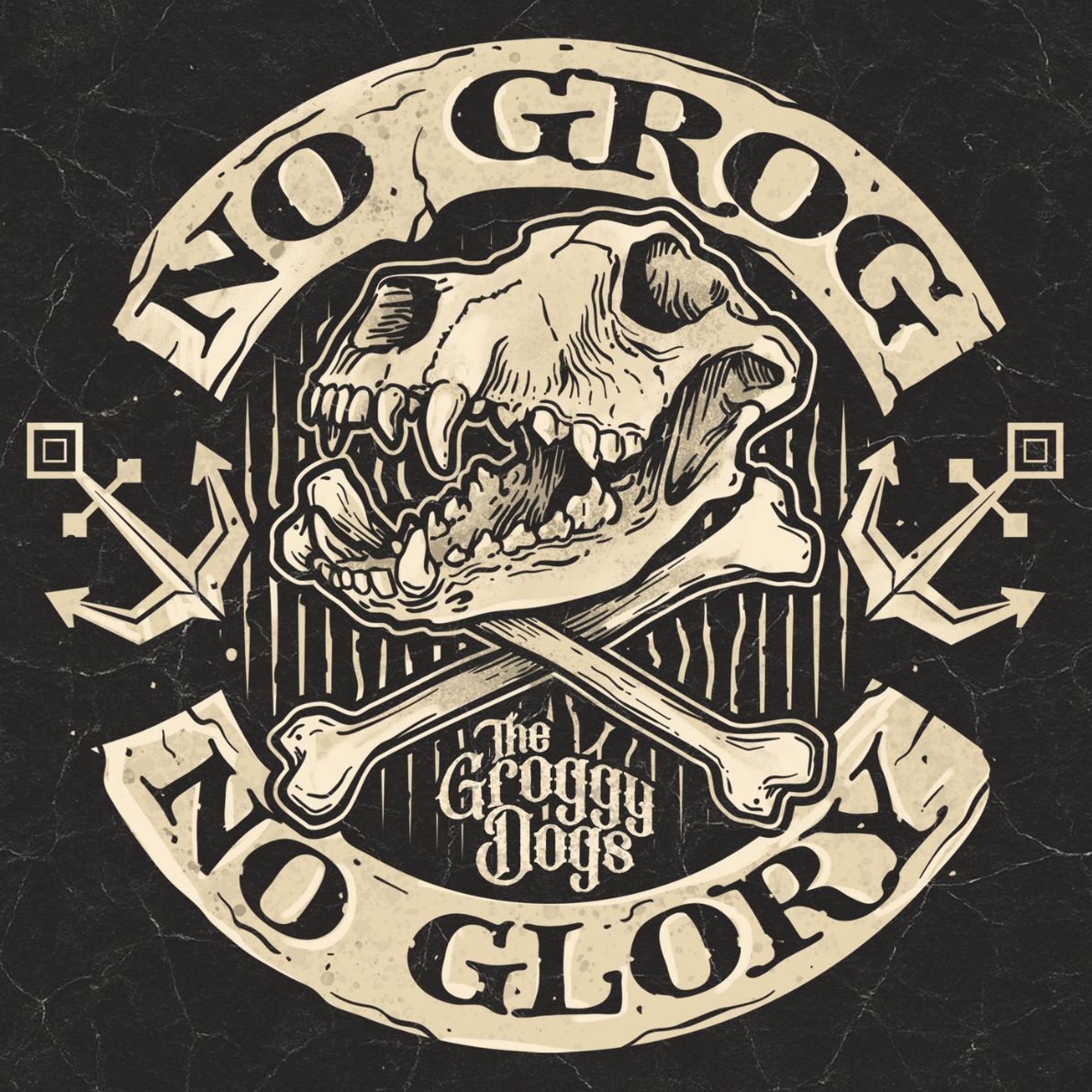 The Groggy Dogs No Grog, No Glory album cover, pirate folk punk release 23 April