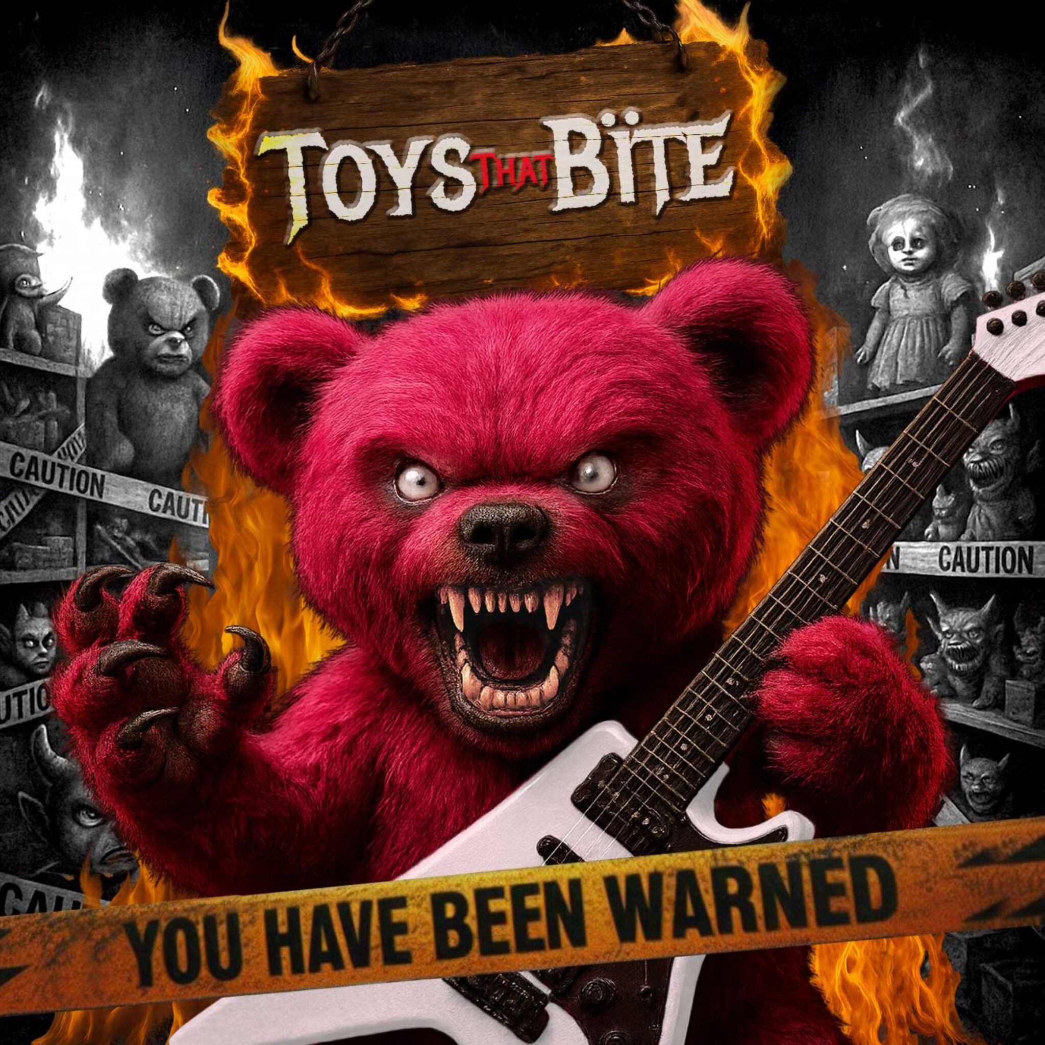 Toys That Bïte – You Have Been Warned album cover, UK classic rock debut released March 2026
